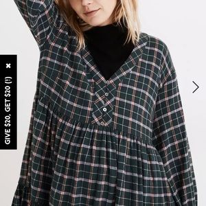 Madewell Flannel Colette Mini Dress in Plaid